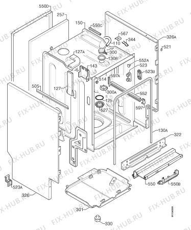 Взрыв-схема посудомоечной машины Aeg FAV64800W - Схема узла Housing 001